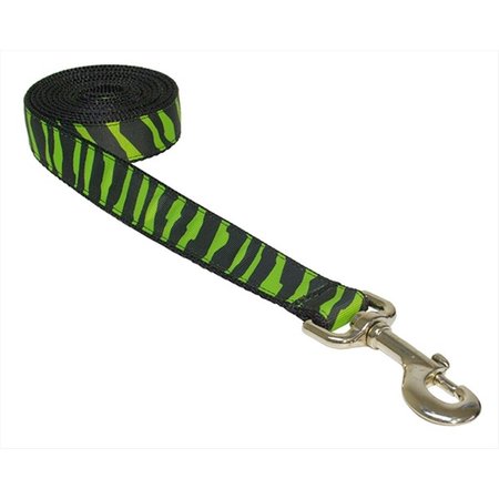 FLYFREE ZEBRA-GREEN-BLK.3-L 6 ft. Zebra Dog LeashGreen & Black Medium FL521835